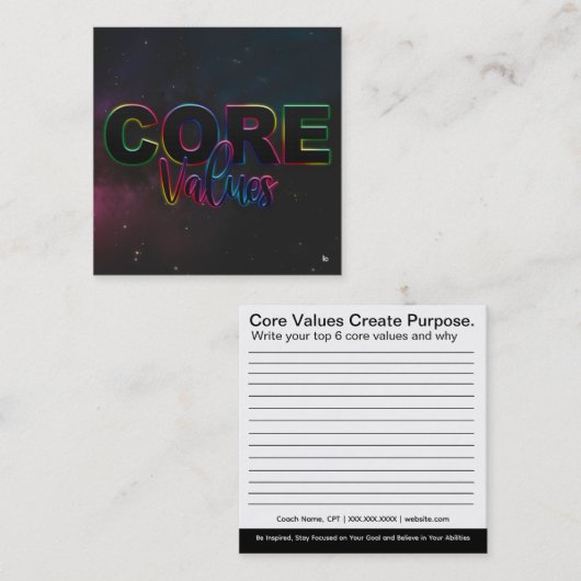 Valeurs de base - Cartes (Devant / Derrière)