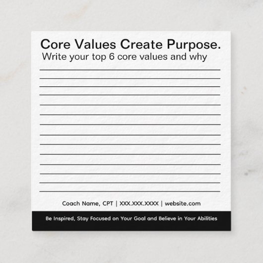 Valeurs de base - Cartes (Dos)