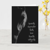 Valeurs Fondamentales Carte de Vœux Cheval Blanc (Fleur jaune)