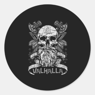 Valhalla Odin Viking Motif Ronde Sticker