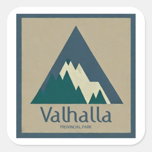Valhalla Provincial Park Rustic Vierkante Sticker (Voorkant)