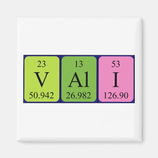 Vali periodieke table name magnet magneet (Voorkant)