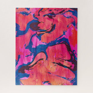 Valiant 1 Rouge Bleu Style Abstrait Ebru Puzzle