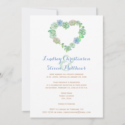 Valider le Faire-part de mariage | Succulents et s (Devant)