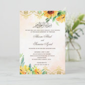 Valima Ceremony Wedding Invitation Sunflower Kaart (Staand voorkant)