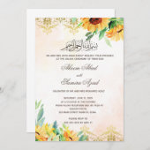 Valima Ceremony Wedding Invitation Sunflower Kaart (Voorkant / Achterkant)