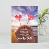 Valintine Twin Flame Bewaar de Data Save The Date (Staand voorkant)
