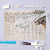  valk Bird Music Scroll Vines Parchment Tissuepapier (Craft)