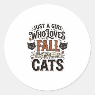 Valk Cat Liefhebber Vintage Halloween T-shirt Ontw Ronde Sticker