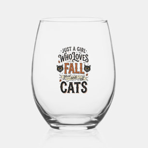 Valk Cat Liefhebber Vintage Halloween T-shirt Ontw Wijnglas Zonder Voet