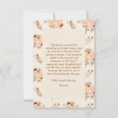 Valk in Love Pompoen Bruiloftsfeest Bedankkaart (Achterkant)