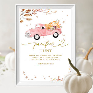 Valk-Pompoen-Fopspeen-Jacht-Baby Shower-Bord Poster