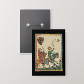 Valkerij, 14e-eeuwse Codex Manesse Button (Voorkant / Achterkant)