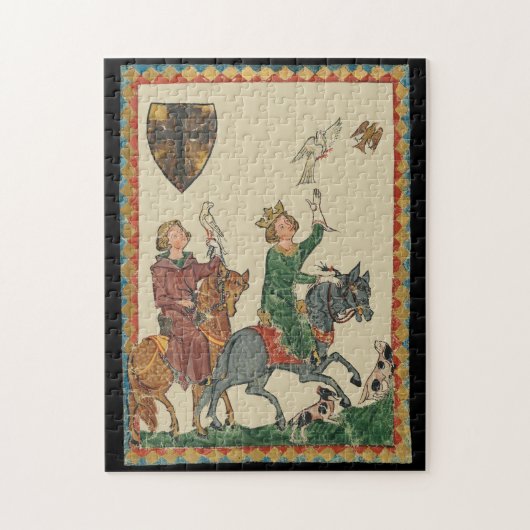 Valkerij, 14e-eeuwse Codex Manesse Legpuzzel (Verticaal)