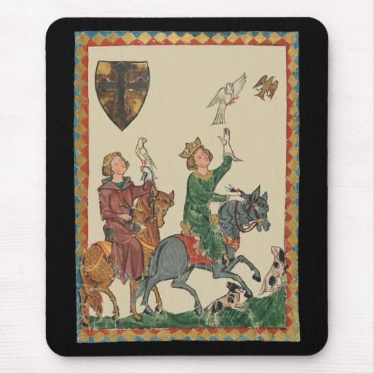 Valkerij, 14e-eeuwse Codex Manesse Muismat (Voorkant)