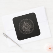 Valknut and Tree of Life Yggrdrasil Vierkante Sticker (Envelop)