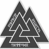 Valknut Etched rent sticker (vinyl) (Voorkant)