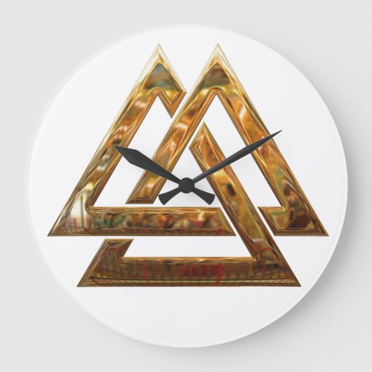 Valknut - goud grote klok (Voorkant)