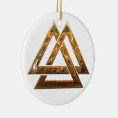 Valknut - goud keramisch ornament (Rechts)