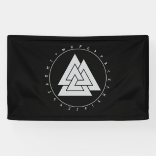 Valknut loopt rond Vinylbanner (3'x5') Spandoek