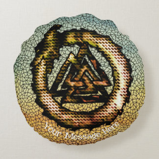 Valknut (Ouroboros) Rond Kussen
