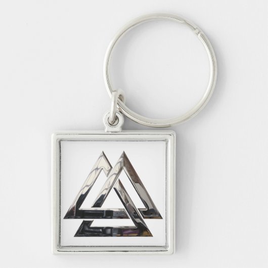 Valknut - Silver Sleutelhanger (Voorkant)