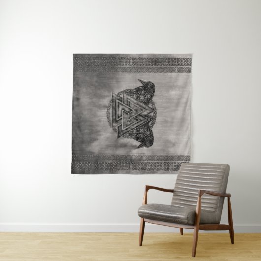 Valknut Symbol en Ravens Wandkleed (In Situ (horizontaal))