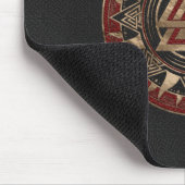 Valknut Symbool Zwart en rood leder en goud Muismat (Hoek)