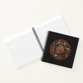 Valknut Symbool Zwart en rood leder en goud Notitieboek (Binnen)