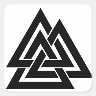 Valknut Viking Norse Nordic Protection Symbol Odin Vierkante Sticker