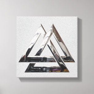 Valknut - zilver canvas afdruk