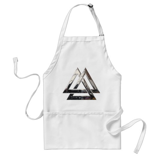 Valknut - zilver standaard schort (Voorkant)