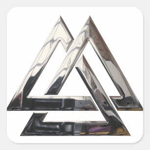 Valknut - zilver vierkante sticker