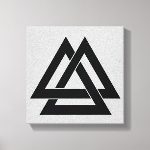 Valknut - zwart canvas afdruk