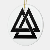Valknut - zwart keramisch ornament (Links)