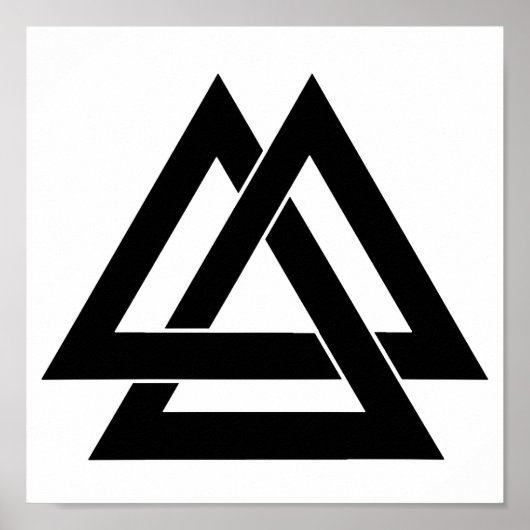 Valknut - zwart poster (Voorkant)