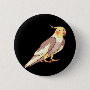 Valkparkiet vogel papegaai ronde button 5,7 cm