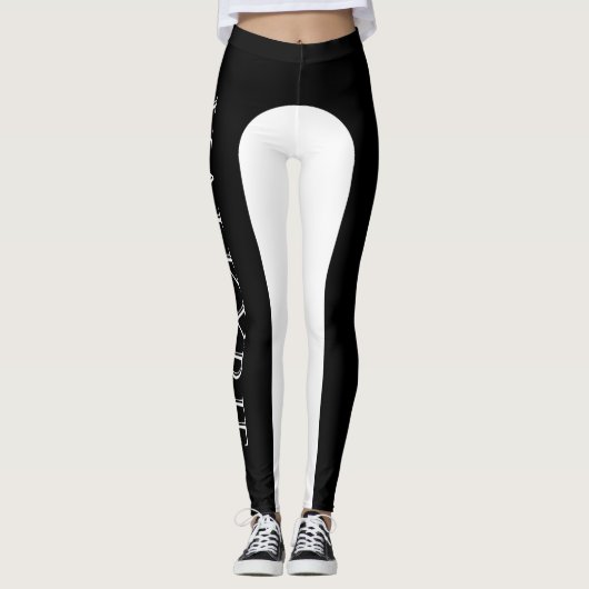 Valkyrie Brand Leggings - zwart en wit (Voorkant)