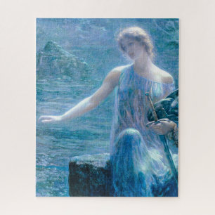 Valkyrie in een blauwe jurk met pantser legpuzzel