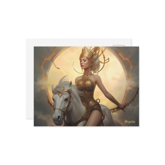 Valkyrie Sigrún Briefkaart (Voorkant / Achterkant in situ)