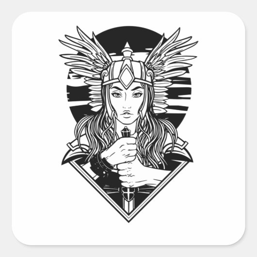 VALKYRIE VIERKANTE STICKER (Voorkant)
