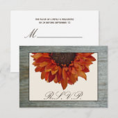 Vall Wedding RSVP - Zonnebloem & Barnwood (Voorkant / Achterkant)