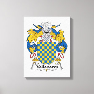 Valladares Family Crest Canvas Afdruk