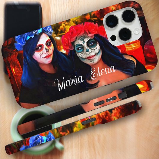 Vallarta Catrinas met bloemen en kaarsen 1718 Case-Mate iPhone Case