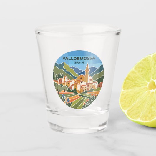 Valldemossa Spanje Shot Glas (Voorkant)