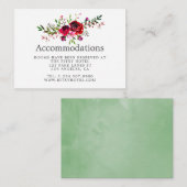 Valle bruiloft Floral Waterverf Accommodatie Informatiekaartje (Voorkant / Achterkant)