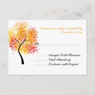 Valle bruiloft Zwirly Tree Wedding RSVP Kaartje