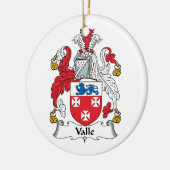 Valle Family Crest Keramisch Ornament (Links)
