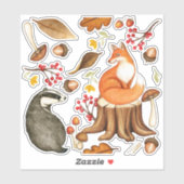 Valle lederen badger en fox vinyldecal sticker (Vel)