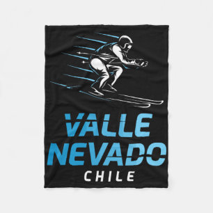 Valle Nevado Chili Ski Resort Retro Skien Fleece Deken